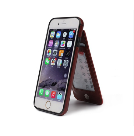 iPhone 6/6Splus Stilrent Lderskal med plnbok/Kortfack