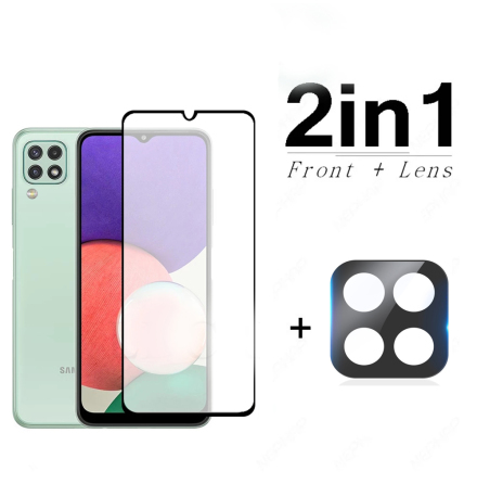 Galaxy A12 Skrmskydd + Kameralinsskydd 2.5D HD 0,3mm