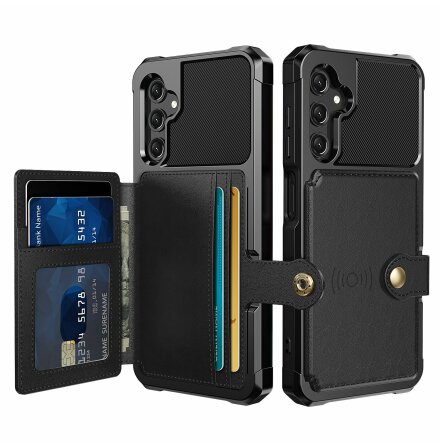 Samsung Galaxy A15 4G/5G - Plnboksfodral i PU-Lder med magnetiskt hllare