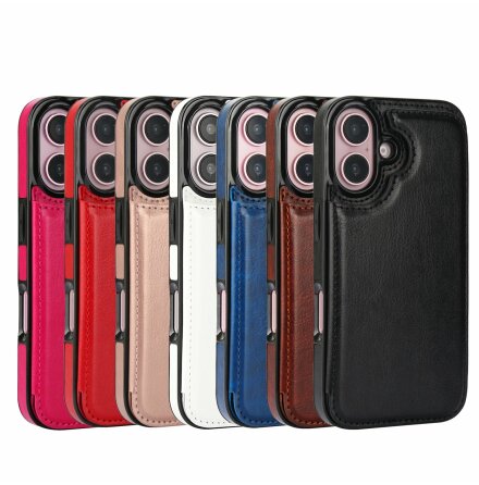iPhone 16 Plnboksfodral med Kortfack frn NKOBEE
