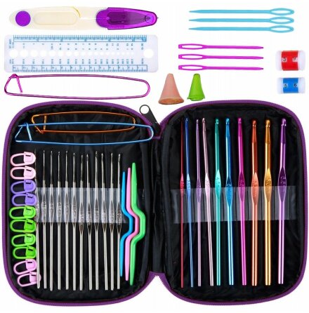 CROCHET KIT CASE 0.66.5  virkningsset 50 delar