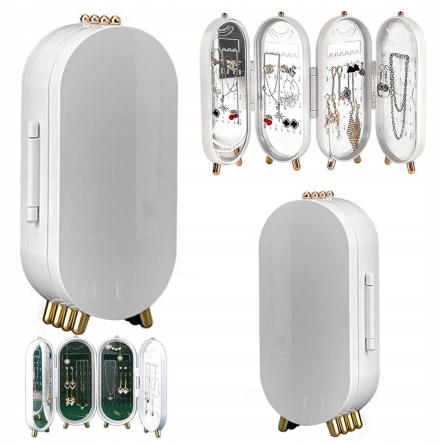 Jewellery Organiser - vit hopfllbar smyckesfrvaring med spegel