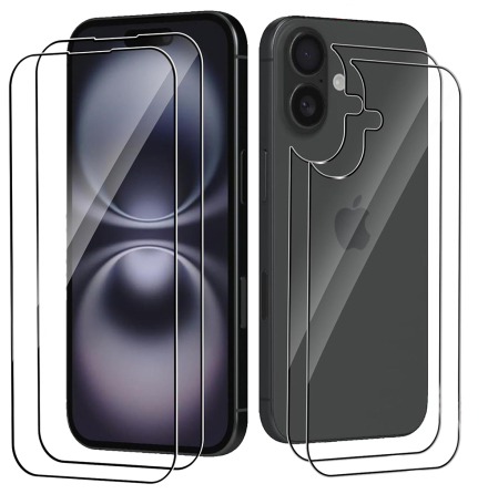 iPhone 16 2-pack set Fram- & Baksida Skrmskydd 0,3mm