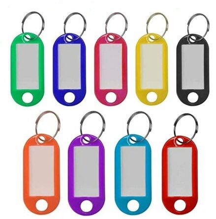 Nyckelbrickor 9-pack med Transparent Fnster & Etikett