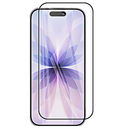 iPhone 17 Skrmskydd 0.3mm  Premiumglas med Svart Ram