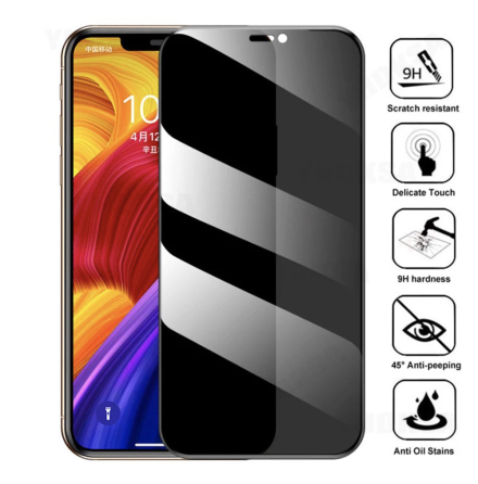 iPhone 12 / 12 Pro Skrmskydd 9H Privacy Hrdat Glas