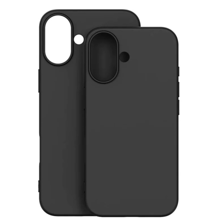 iPhone 17 Svart Matt Silikonskal  frhjd kamera och tckta knappar