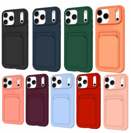 iPhone 17 Pro Silikonskal med Kortficka � Vardagsklart Skydd