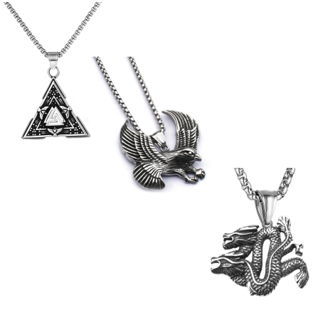 Klassisk halskedja i titanpl�terat st�l