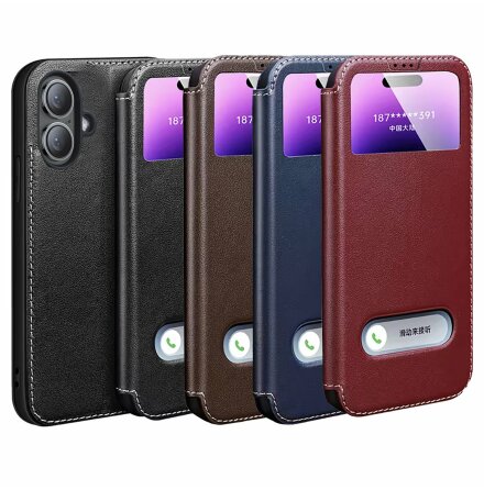 iPhone 16 - Elegant och skyddande l�derskal fr�n Leman