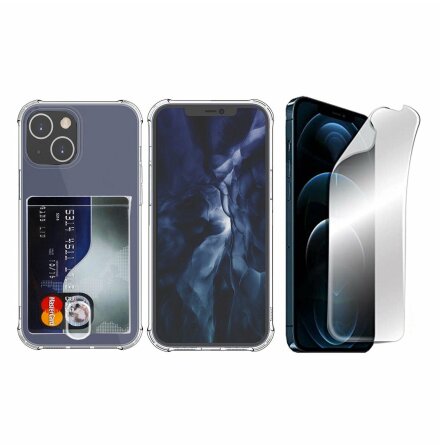 iPhone 13 - 1 Set Skal med Korth�llare & Hydrogel Sk�rmskydd