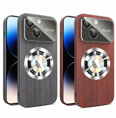  iPhone 13 - Tr�texturerat Magsafe Tr�dl�st Laddningsskal 