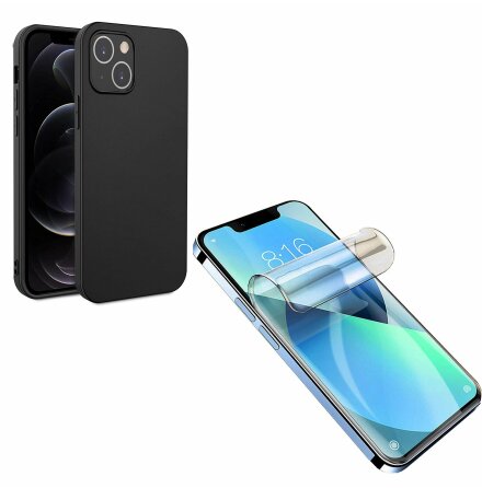 iPhone 14 - Mattbehandlat Tunt Skal & Hydrogel Sk�rmskydd